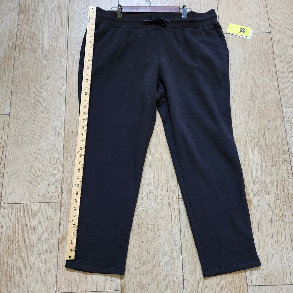 Women's Fleece Tapered Leg Pants - All in Motio Black XXL - Picture 2 of 10